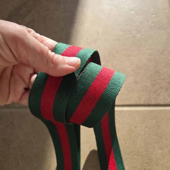 Red and Green Stripe Bag Replacement Strap Wide Adjustable - Picture 6 of 11